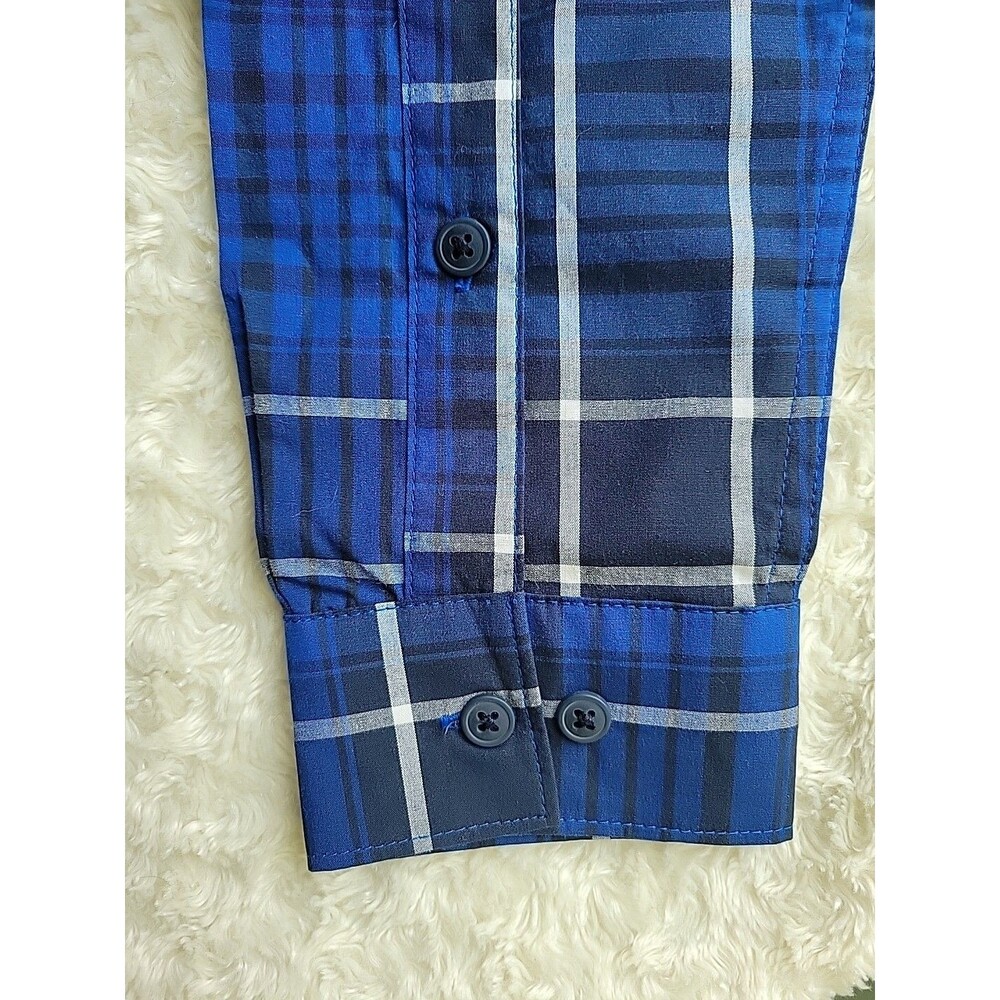 NWOT Men’s Columbia Shirt Blue/White/Black Plaid Button Long Sleeve Size Medium - Picture 6 of 10